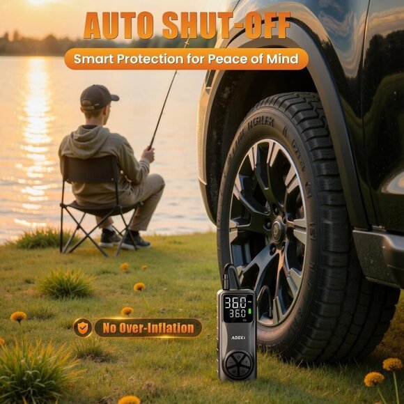 Tire Inflator Portable Air Compressor: 4X Faster 150 PSI Cordless Air Pump - NEW - Picture 2 of 8